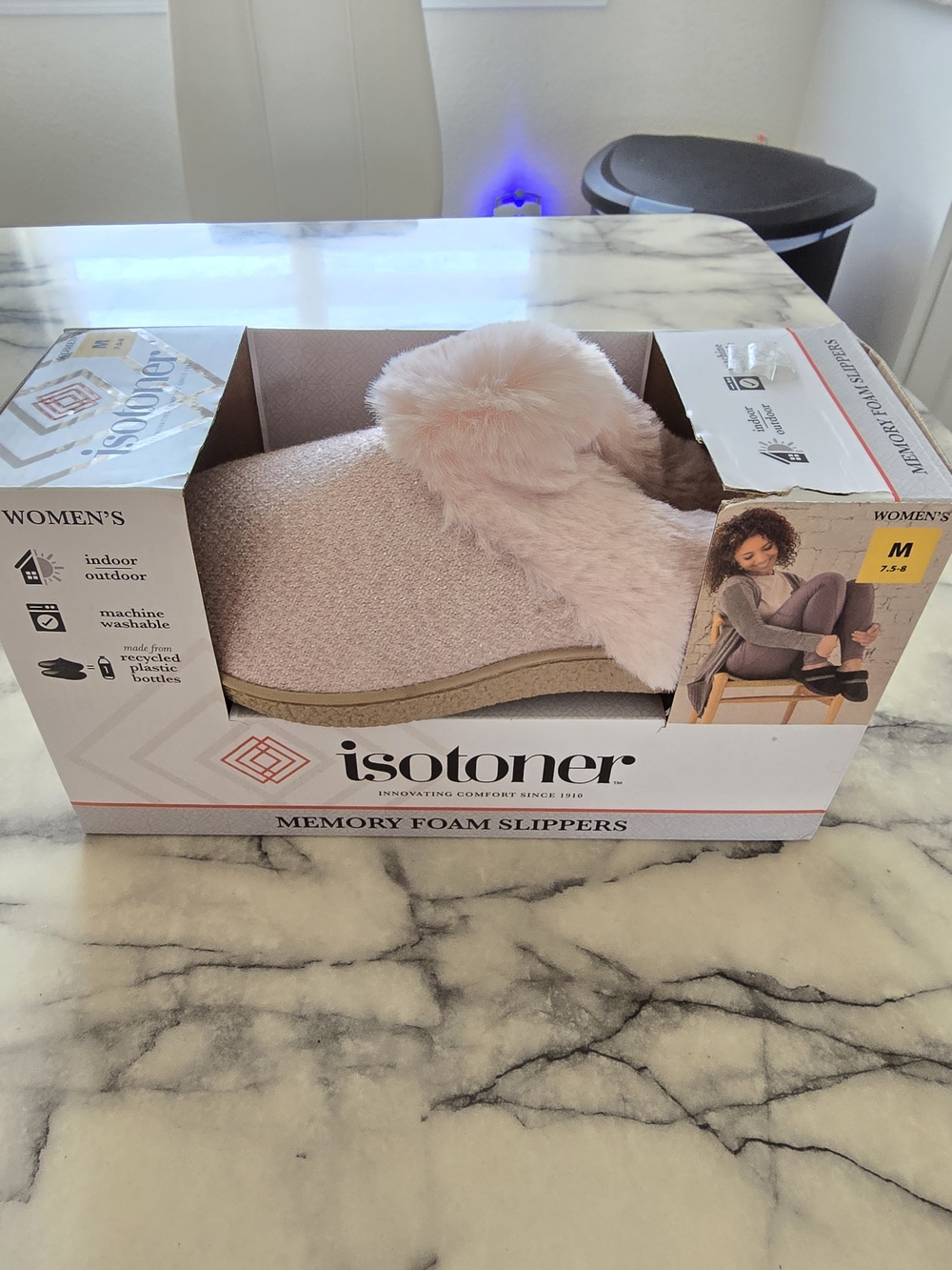 Isotoner Women's Pink Memory Foam Slippers